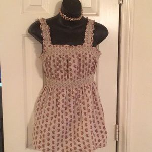 Beautiful Vintage Rose Maternity Top Sz L